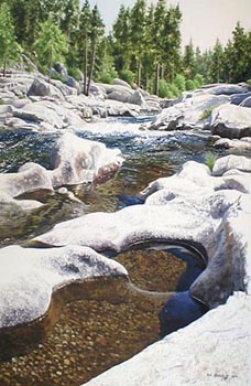 Granite Sculpture, Rob Goldberg, Water Color, 21x33